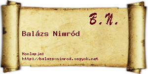 Balázs Nimród névjegykártya