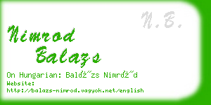 nimrod balazs business card